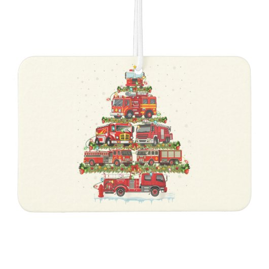 消防車のライト消防車のクリスマス カーエアーフレッシュナー (正面)