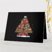 消防車のライト消防車のクリスマス カード (黄色い花)