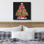 消防車のライト消防車のクリスマス キャンバスプリント (インサイチュ (寝室))