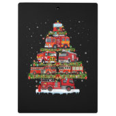 消防車のライト消防車のクリスマス クリップボード (裏面)