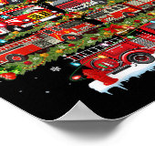 消防車のライト消防車のクリスマス ポスター (角)