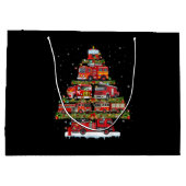 消防車のライト消防車のクリスマス ラージペーパーバッグ (裏面)