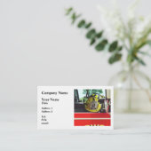 消防車の中の消防士ヘルメット 名刺 (スタンド正面)