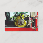 消防車の中の消防士ヘルメット 名刺 (裏面)