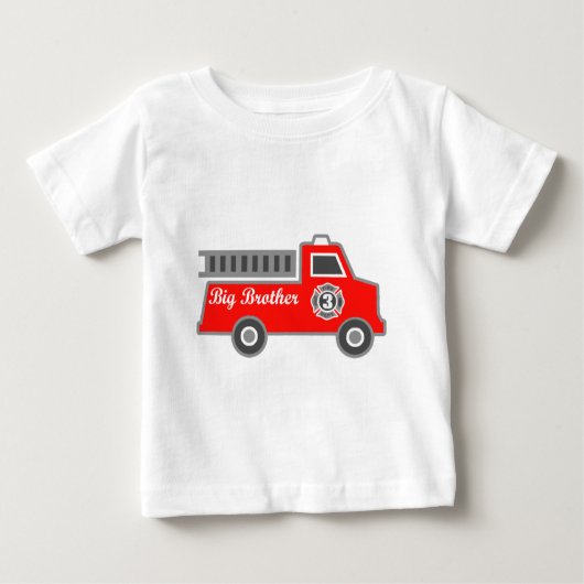 消防車の兄 ベビーTシャツ (正面)