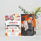 消防車の写真招待状 招待状 (スタンド正面)