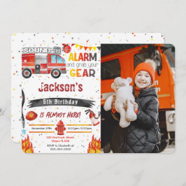 消防車の写真招待状 招待状