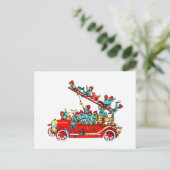 消防車の子供たちのはがき ポストカード (スタンド正面)