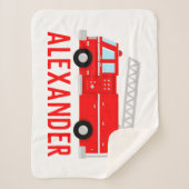 消防車の子供の名前 シェルパブランケット (正面)