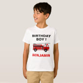 消防車の子供の誕生日パーティー Tシャツ (正面フル)