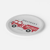 消防車の子供の誕生日 ペーパープレート (アングル)