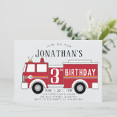 消防車の子供の誕生日 招待状 (スタンド正面)