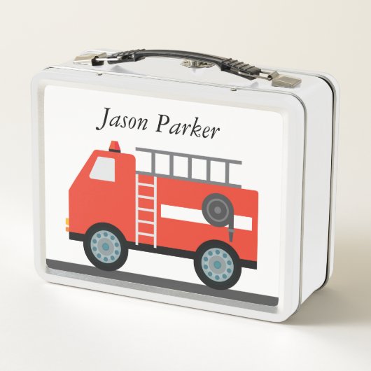 消防車の子供用弁当箱 メタルランチボックス (裏面)