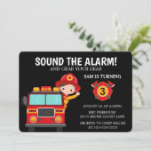 消防車の子供用消防士招待状 招待状 (スタンド正面)