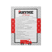 消防車の子供部屋韻ベビーシャワーゲームパック ノートパッド (回転)