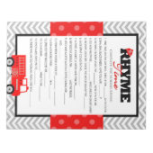 消防車の子供部屋韻ベビーシャワーゲームパック ノートパッド (正面)