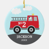 消防車の子供 セラミックオーナメント (裏面)