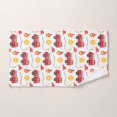 消防車の子供 バスタオルセット (ハンドタオル)