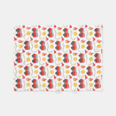 消防車の子供 フリースブランケット (正面(横))