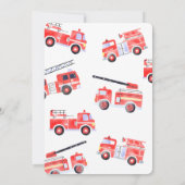 消防車の少年の誕生日 招待状 (裏面)