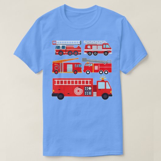 消防車の幼児消防車のタイプ Tシャツ (デザイン正面)