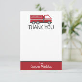 消防車の感謝カード（消防士の誕生日用） サンキューカード (スタンド正面)