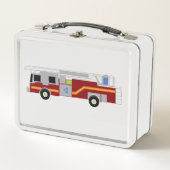 消防車の救助イラストレーション メタルランチボックス (正面)