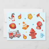 消防車の文房具 – Fire Man Thank You Notes ノートカード (裏面)