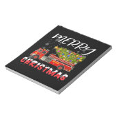 消防車の松の木消防士クリスマス家族 ノートパッド (回転)