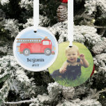 消防車の消防士の写真クリスマス オーナメント<br><div class="desc">消防車の消防士の写真記念クリスマスオーナメント*コーディネート商品は当店で販売する。お連絡もし客様のマッチングデザインを作成するには、この製品を特定の製品に適用する必要ユニークがあります！6月2日までにDoodleLuluを見てくれてどうもありがとうバグデザイン!</div>