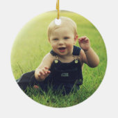 消防車の消防士の写真クリスマス セラミックオーナメント (裏面)