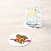 消防車の消防士の感謝祭トルコ ラウンドペーパーコースター (インサイチュ)