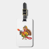 消防車の消防士の感謝祭トルコ ラゲッジタグ (正面縦)