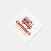 消防車の消防士の誕生日パーティナプキンス スタンダードカクテルナプキン (角)