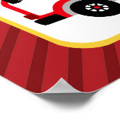 消防車の消防士の誕生日パーティーのポスター ポスター (角)