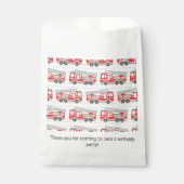 消防車の消防士の誕生日パーティー フェイバーバッグ (正面)