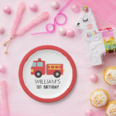 消防車の消防士の誕生日パーティー ペーパープレート (パーティー)