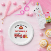 消防車の消防士の誕生日パーティー ペーパープレート (パーティー)