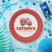 消防車の消防士の誕生日パーティー ペーパープレート (パーティー)