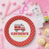 消防車の消防士の誕生日パーティー ペーパープレート (パーティー)