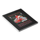 消防車の消防士クリスマスかわいい男の子サンタハット ノートパッド (アングル)