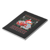 消防車の消防士クリスマスかわいい男の子サンタハット ノートパッド (回転)