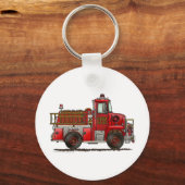 消防車の消防士ボランティア キーホルダー (正面)