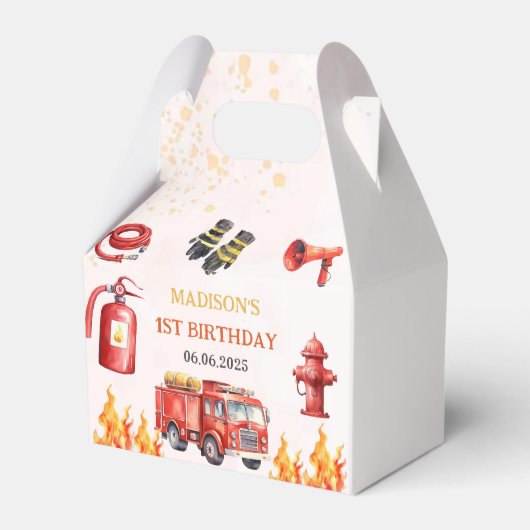 消防車の消防士1歳の誕生日 フェイバーボックス (裏面サイド)