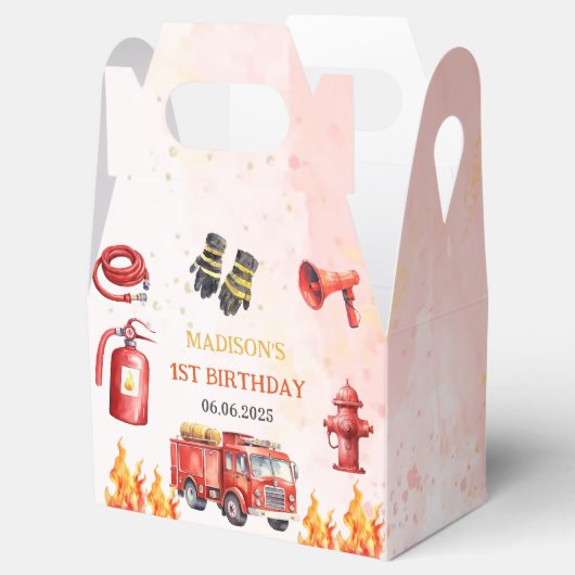 消防車の消防士1歳の誕生日 フェイバーボックス (オープン)