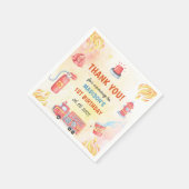 消防車の消防士1st誕生日パーティー スタンダードカクテルナプキン (角)