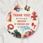 消防車の消防士1st誕生日パーティー フェイバータグ (裏面)