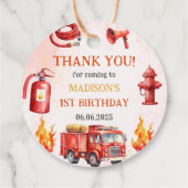 消防車の消防士1st誕生日パーティー フェイバータグ (裏面)
