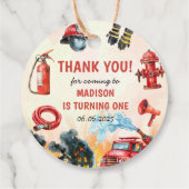 消防車の消防士1st誕生日パーティー フェイバータグ (裏面)