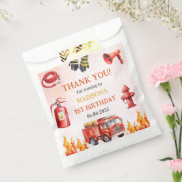 消防車の消防士1st誕生日パーティー フェイバーバッグ